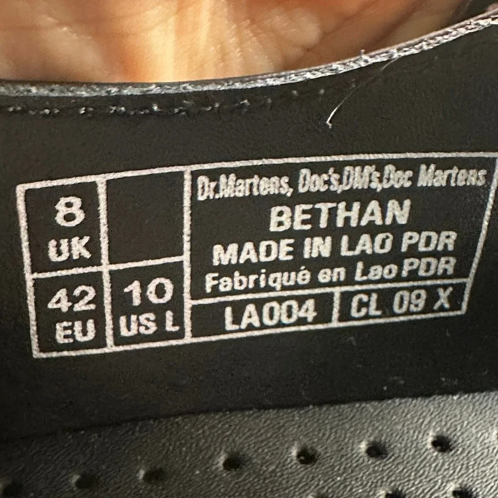 Dr. Martens Bethan Mary Jane Womens 10 Black Platform Leather T-Bar NEW